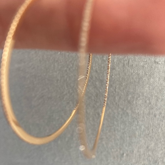 Doves Jewelry by Doron Paloma Rose Gold Diamond Hoops - Picture 4 of 11